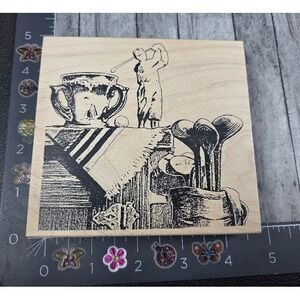 River City Golf Still Life 2011-T 2002 Sport Rubber Stamp Wood #C4